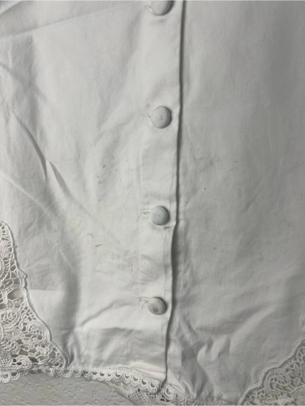 Polo Ralph Lauren Girls 6 White Lace Hem Cotton Dress